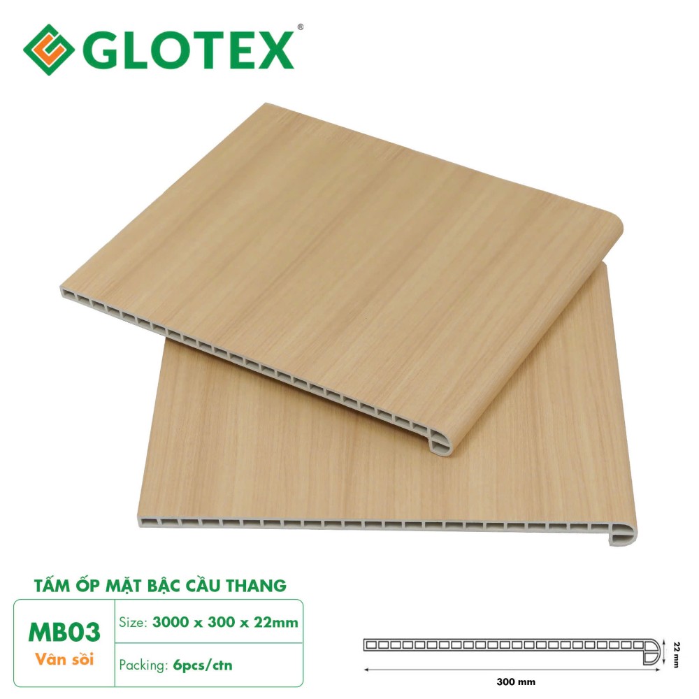 Mặt Bậc Cầu Thang Vân Sồi Glotex MB03