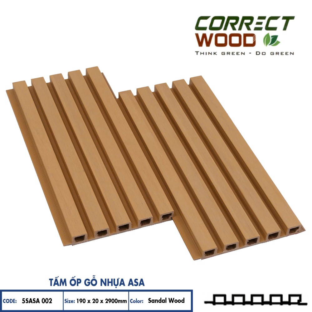 Tấm Ốp Gỗ Nhựa ASA Corret Wood 5SASA 002