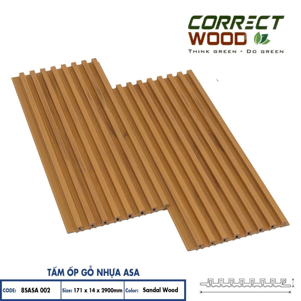 Tấm Ốp Gỗ Nhựa ASA Corret Wood 8SASA 002